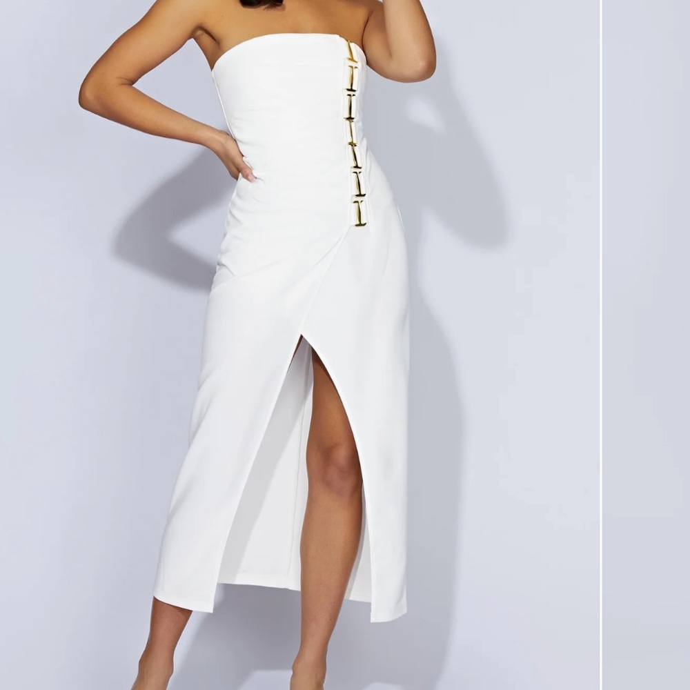 MERCER
E-Hook Midi Dress - Bone